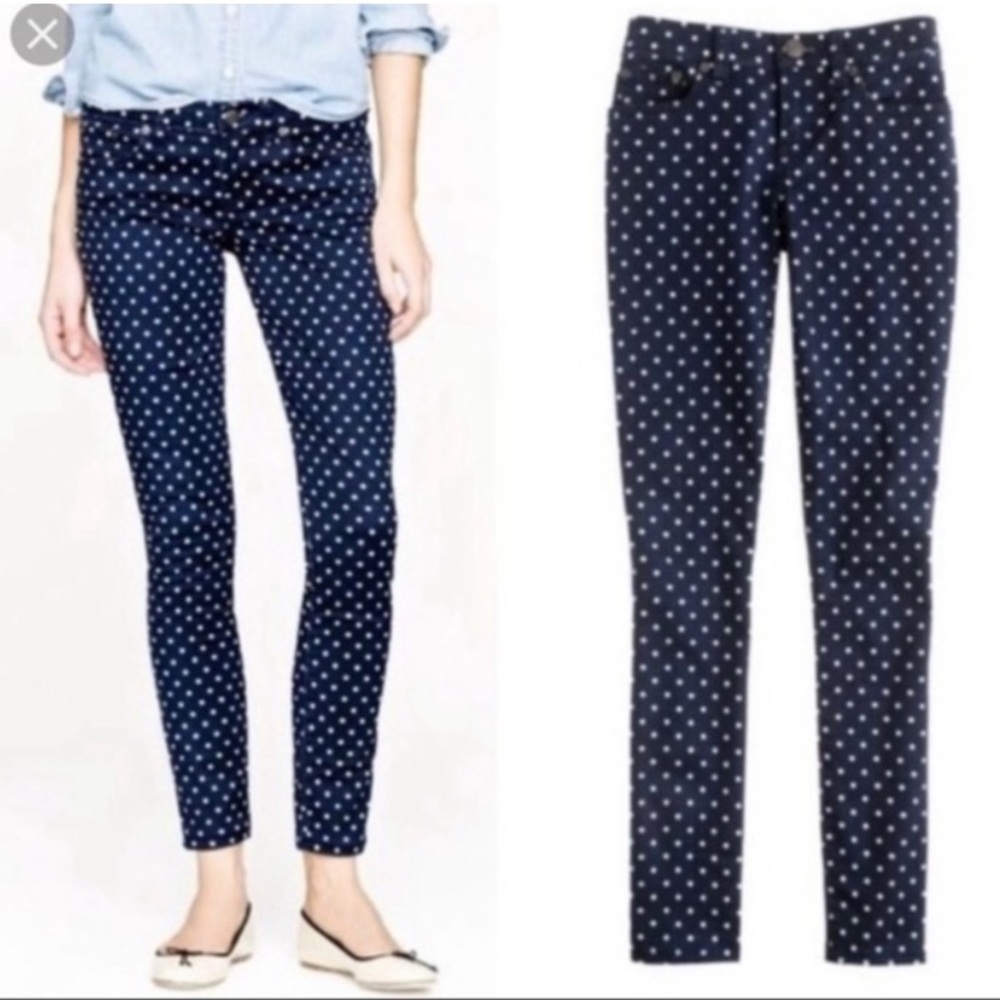 Amazing JCREW Polka Dot Toothpick Jeans! Size 24 ankle!